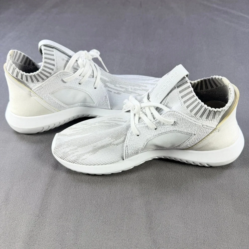 Adidas‎ Tubular Entrap Womens Size 6.5 White Grey Primeknit Running Shoes